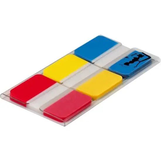 Post-it Tabs, 1" Solid, Red, Yellow, Blue, 66 Tabs & Dispenser Per Pack, 3 Packs image {2}