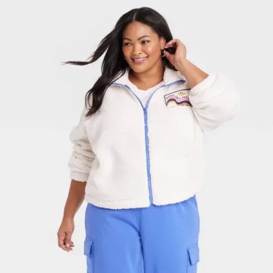 Women's Graphic Faux-Fur Jacket - Off-White image {4}