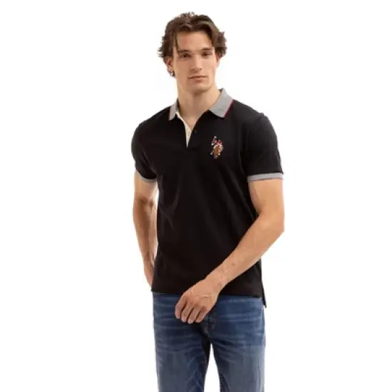 U.S. Polo Assn. Men's Slim Fit Multicolor Interlock Polo Shirt with Big Pony image {3}