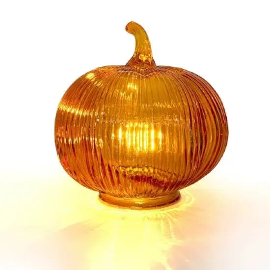 Glass LED Pumpkins Orange - Bullseye's Playground&trade; image {2}