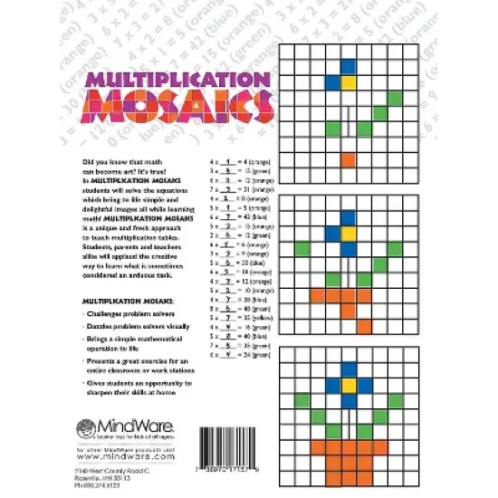 MindWare Multiplication Mosaics - Brainteasers - 30 Puzzles image {3}