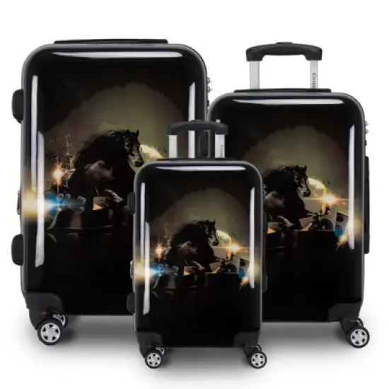 Chariot Printed Expandable Hardside Spinner Luggage Set image {8}