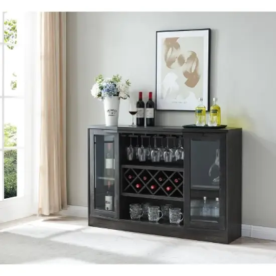 Home Source Jill Zarin Bar Cabinet with Curved Glass Doors image {2}