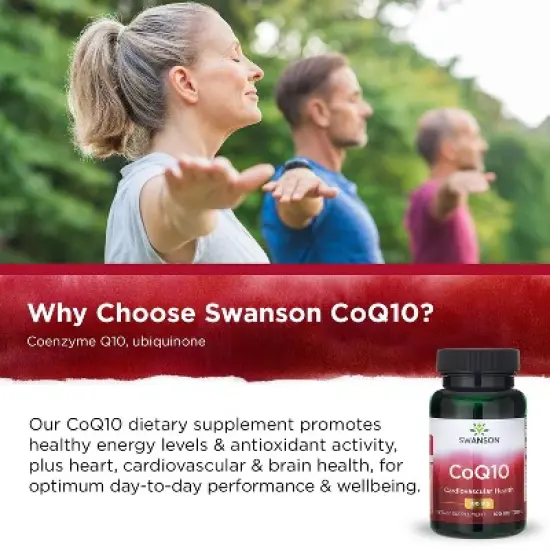Swanson CoQ10 - Higher Strength, Helps Boost Antioxidant Activity To Support Healthy Aging, Promotes Cardiovascular Health, 100 mg (100 Softgels) image {4}