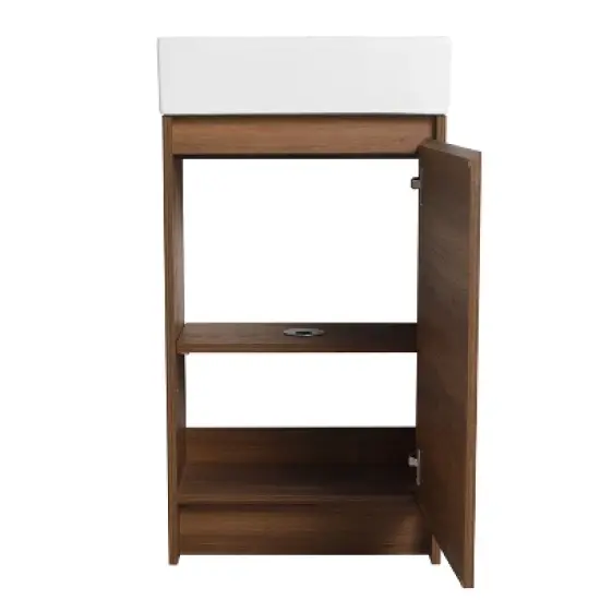 Freestanding Bathroom Vanity with Single Sink and Soft Close Door - ModernLuxe image {6}