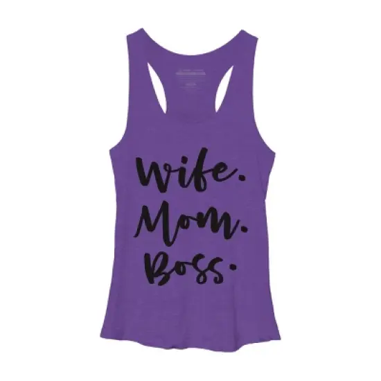 Women's Design By Humans Wife. Mom. Boss. By TheBlackCatPrints Racerback Tank Top image {5}