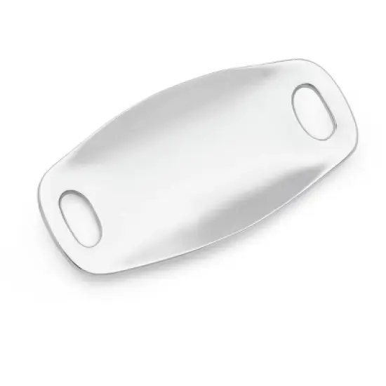 Nambe Pebble Alloy Metal Handled Serving Tray, Silver image {1}