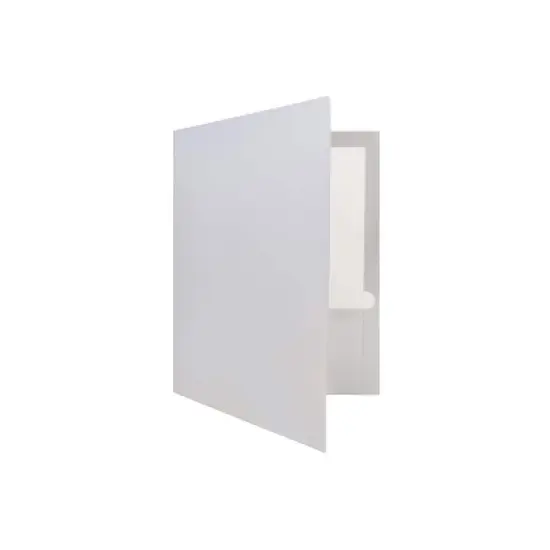 JAM Paper 2-Pocket Presentation Folders Silver Glossy 100/Box 385GSIB image {3}