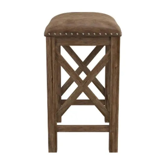Set of 2 Willow Bend Counter Height Barstool Walnut/Brown- Hillsdale Furniture image {5}