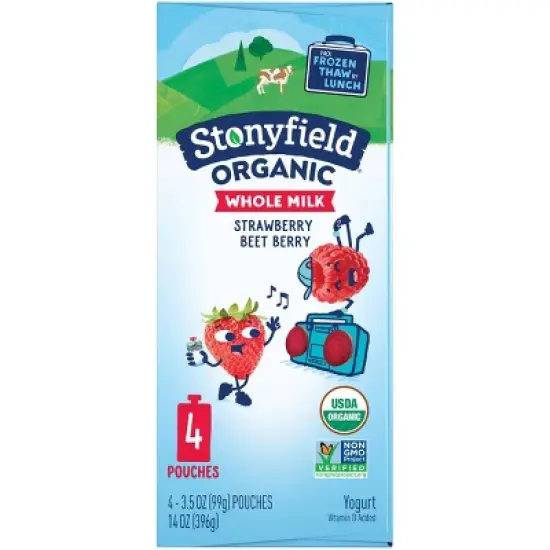 Stonyfield Organic Whole Milk Kids' Yogurt - 4ct/3.5oz Pouches image {7}