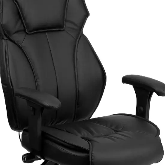 Emma and Oliver High Back Black LeatherSoft Multifunction Ergonomic Office Chair, Lumbar Knob image {4}