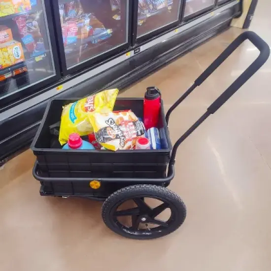 Xspec 2-in-1 Bike Cargo Trailer Pushcart with Tow Hitch and Removable Handlebar image {6}