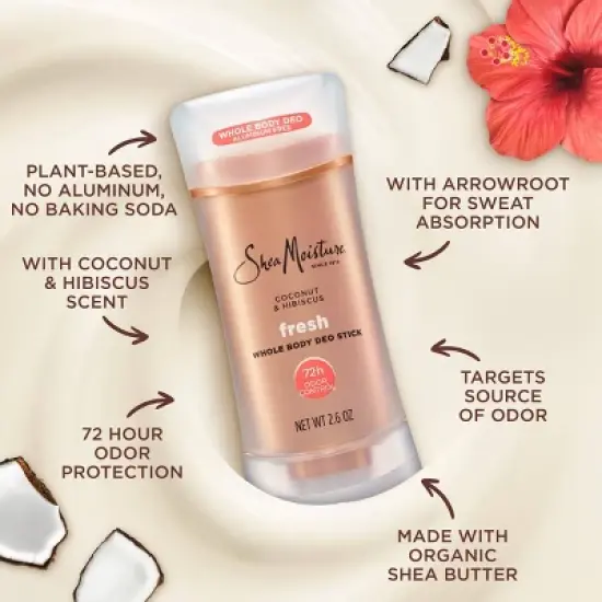 SheaMoisture Whole Body Solid Deodorant Stick - Coconut & Hibiscus - Aluminum-Free 2.6oz image {4}