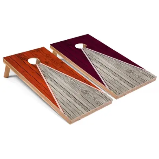 Skip's Garage Orange and Maroon Pyramid Cornhole Board Set, Includes 2 Boards, 8 Bags image {6}
