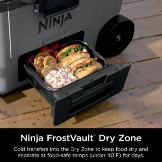 Ninja Outdoor FrostVault 45qt Wheeled Cooler with Cold Dry Zone - Slate Gray: Rolling Coolers image {5}