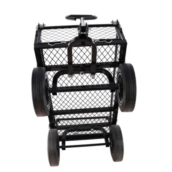 SKRAN Solid Wheels Large-Capacity mesh Steel Garden Trolley with Detachable Side Without Inflatable Tires,The Load can Reach 1100 pounds image {6}