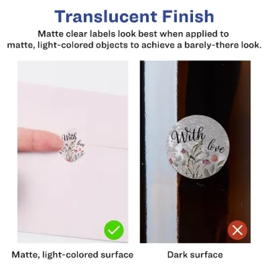 Avery Matte Clear Labels,  1-1/2" diameter Round image {1}