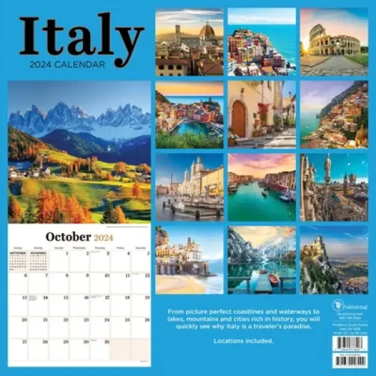 TF Publishing 2024 Wall Calendar 12"x12" Italy image {4}