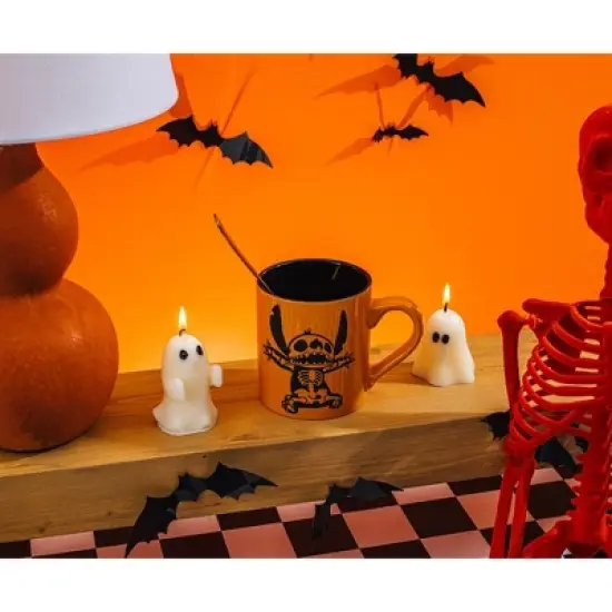 Silver Buffalo Disney Lilo & Stitch Skeleton Wax-Resist Ceramic Pottery Mug | 14 Ounces image {4}