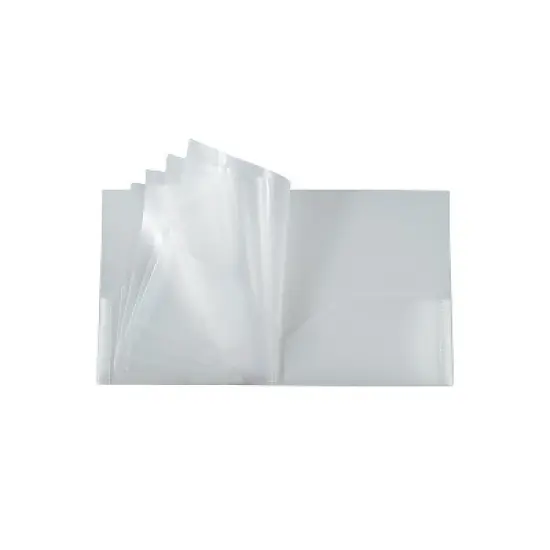 JAM Paper 10-Pocket Heavy Duty Folders Clear 3/Pack (389MP10clc) 389MP10CLC image {2}