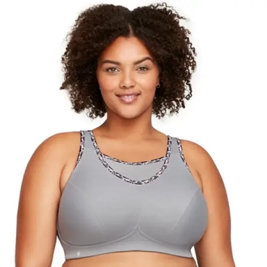 Glamorise Womens No-Bounce Camisole Sports Wirefree Bra 1066 Soft Gray image {5}