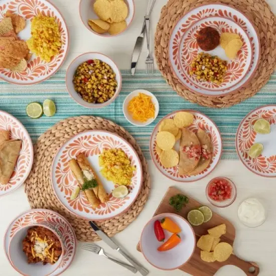 Infuse 12pc Melamine Dinnerware Set Orange image {2}