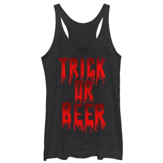 Women's CHIN UP Halloween Trick or Beer Racerback Tank Top image {2}