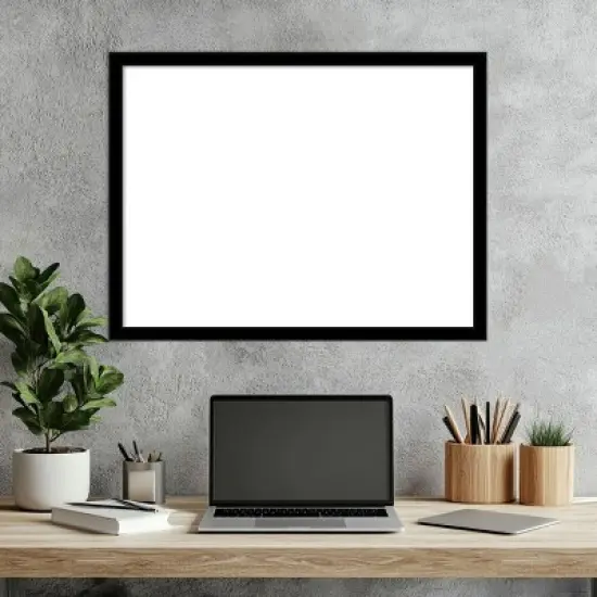 Amanti Art Jet Black Framed Dry Erase Magnetic Board image {8}