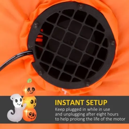 5ft Inflatable Halloween Decoration Ghost and Pumpkin, Blow Up Outdoor LED Yard Display, Waterproof image {5}