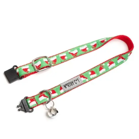 The Worthy Dog Santa Hats Breakaway Adjustable Cat Collar image {1}