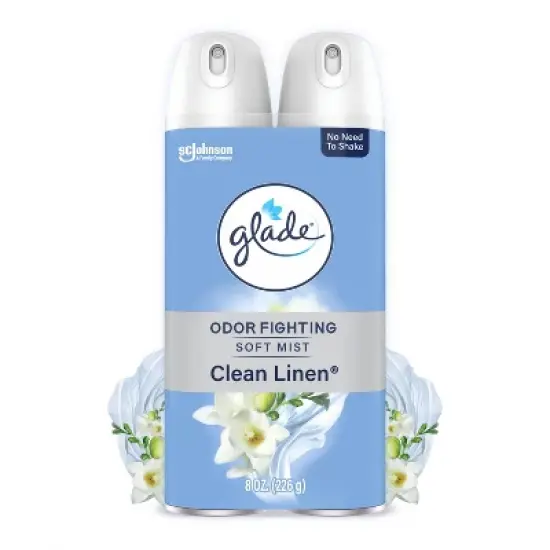Glade Odor Fighting Soft Mist Aerosol Room Air Freshener - Clean Linen - 16oz/2ct image {13}