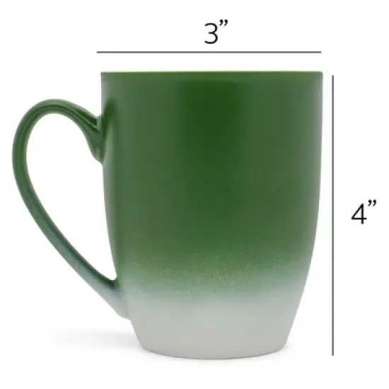 Elanze Designs Gnome With Clover Pattern On Hat Two Toned Ombre Matte 10 ounce New Bone China Coffee Tea Cup Mug, Green and White image {3}