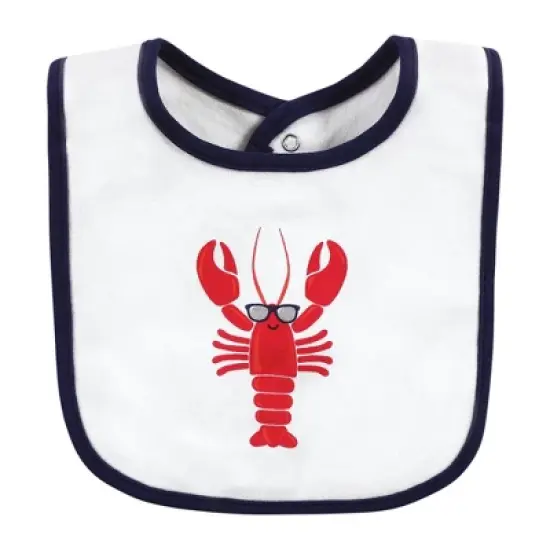 Hudson Baby Infant Boys Cotton Bibs, Butter Me Up Lobster, One Size image {4}