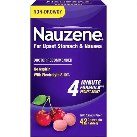 Nauzene - Upset Stomach & Nausea Chewable Tablets, Wild Cherry Flavor, 42 Count image {4}