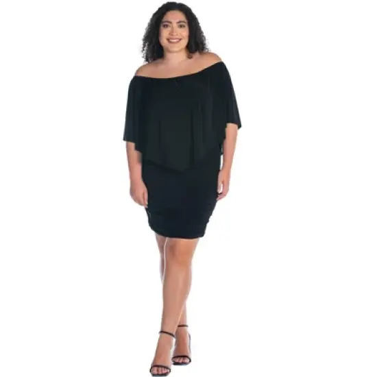 Womens Plus Size Convertible Bodycon Mini Dress Ruffled Sleeve image {6}