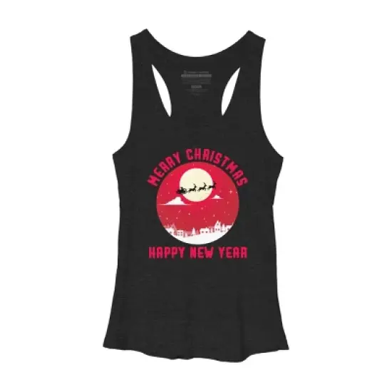 Women's Design By Humans Merry Christmas - Happy New Year By thriftjd Racerback Tank Top image {3}