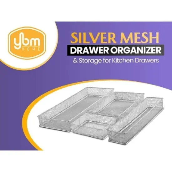 YBM Home Silver Mesh Drawer and Desk Organizer Tray image {2}
