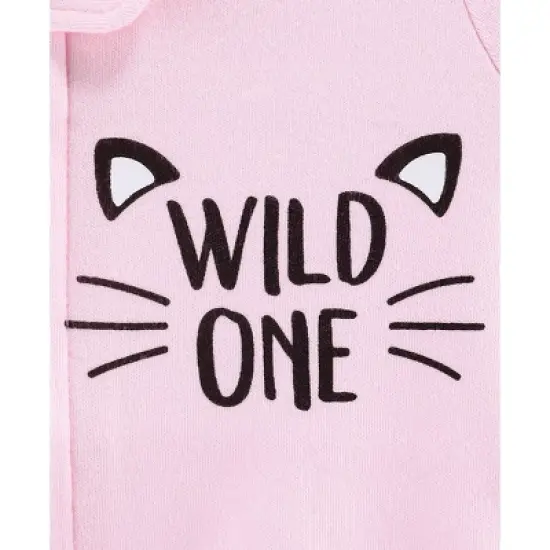 The Peanutshell Footed Baby Sleepers for Girls, Cheetah & Pink Hearts, 3-Pack, Newborn to 12 Month Sizes image {5}