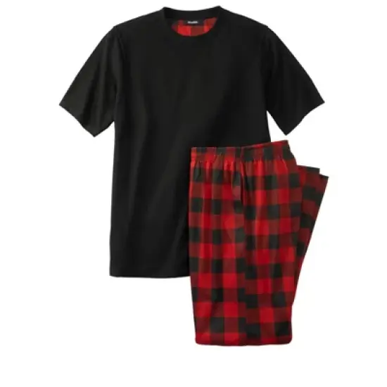 KingSize Men's Big & Tall Jersey Knit Plaid Pajama Set image {5}