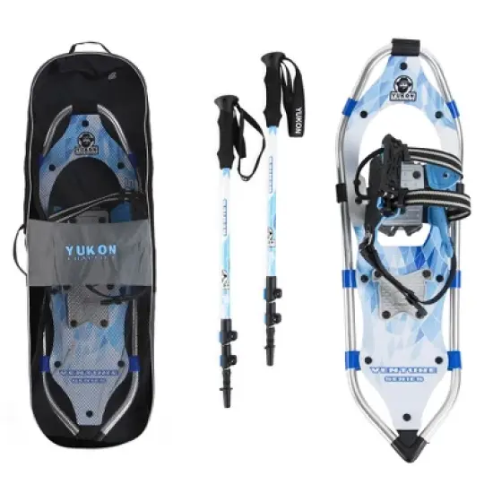 Yukon Charlie's Advanced 8 x 21 Inch Women's Snowshoe Kit for Winter Hiking and Backpacking with 2 Poles and Travel Bag, 150 Pound Capacity image {4}