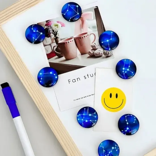 Wrapables Crystal Glass Magnets, Refrigerator Magnets for Office Whiteboards, Cabinets, Lockers (Set of 12), Constellations image {5}