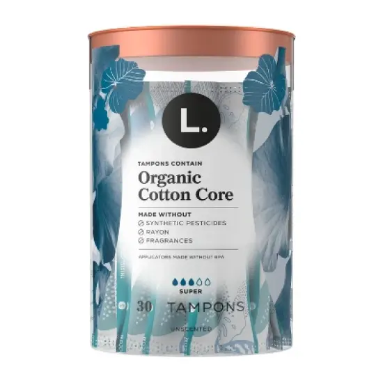 L . Organic Cotton Full Size Tampons - Super - 30ct image {12}
