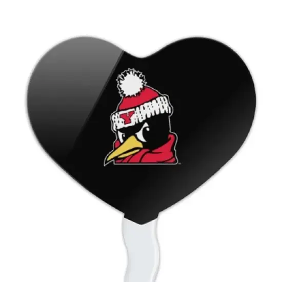 Youngstown State Secondary Logo Heart Love Cupcake Picks Toppers Decoration Set of 6 image {1}