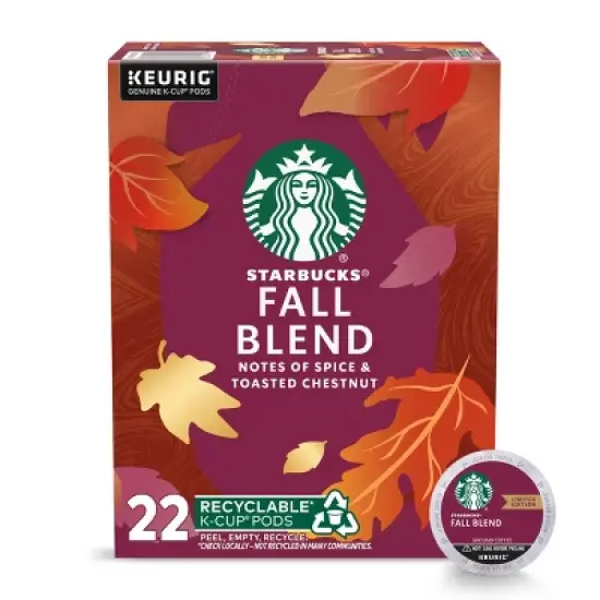 Starbucks Fall Blend Medium Roast Keurig K-Cup Coffee Pods - 22ct image {9}