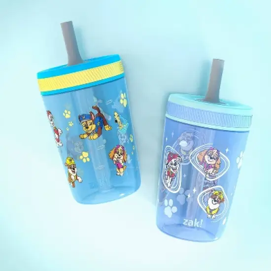 Zak Designs 2pk 15 fl oz Plastic Paw Patrol Water Bottles: Kids & Toddler Portable Drinkware, Dishwasher-Safe, Blue image {8}