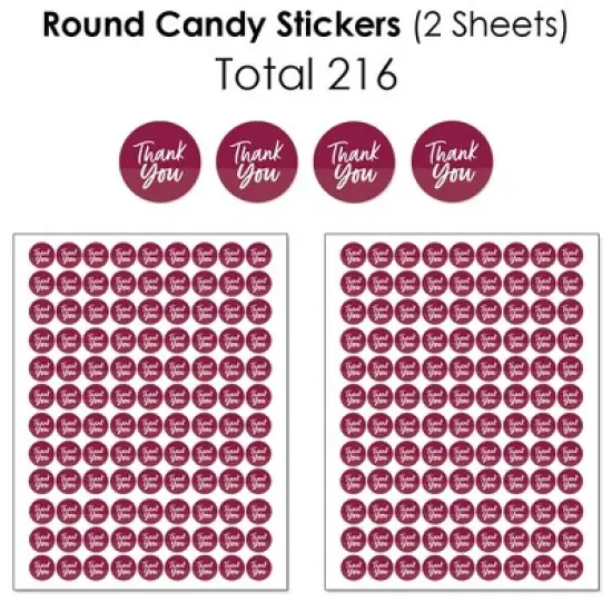 Big Dot of Happiness Burgundy Elegantly Simple - Guest Party Favors Candy Favor Sticker Kit - 304 Pieces image {3}