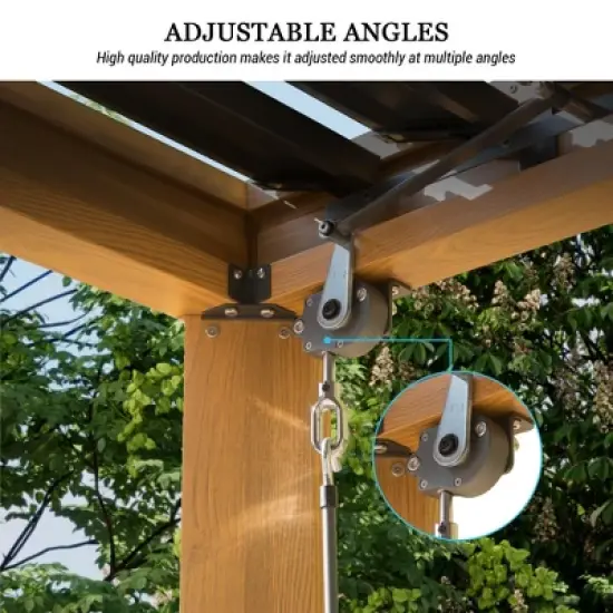 Mondawe Outdoor Louvered Pergola 10X20FT, Aluminum Pergola with Adjustable Roof and Efficient Drainage System image {9}