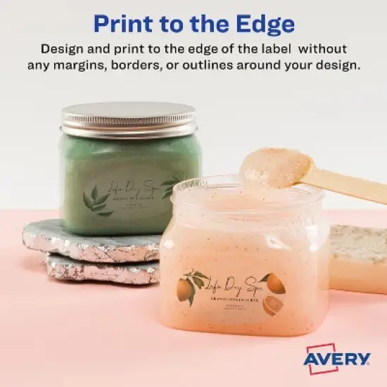 Avery Printable Blank Oval Labels, 1.5" x 2.5", Glossy Crystal Clear, 180 Customizable Labels (22854) image {3}