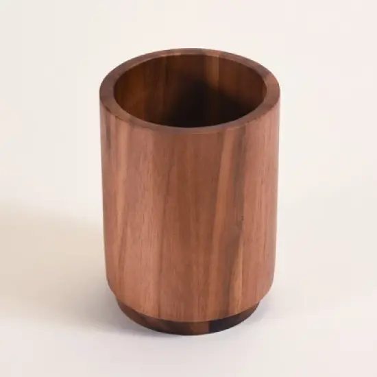 Kalmar Home Acacia Wood Rotating Lazy Susan Utensil Holder - Medium image {5}