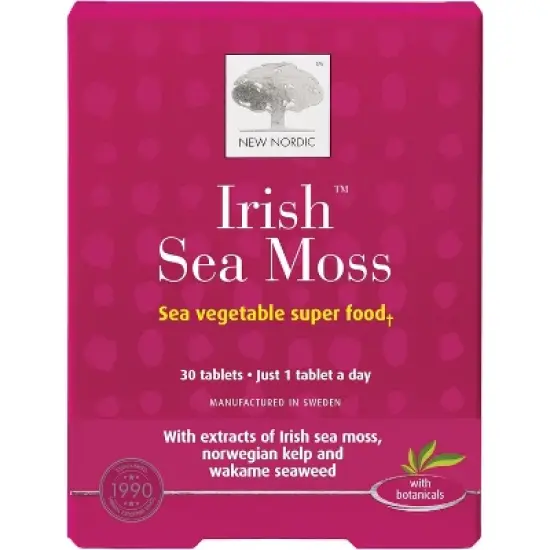 NEW NORDIC Irish Sea Moss Extract - Tri-Algae Complex with Norwegian Kelp & Wakame Seaweed - Vegan & Gluten Free , Compressed Raw Powder - 30 Tablets image {7}